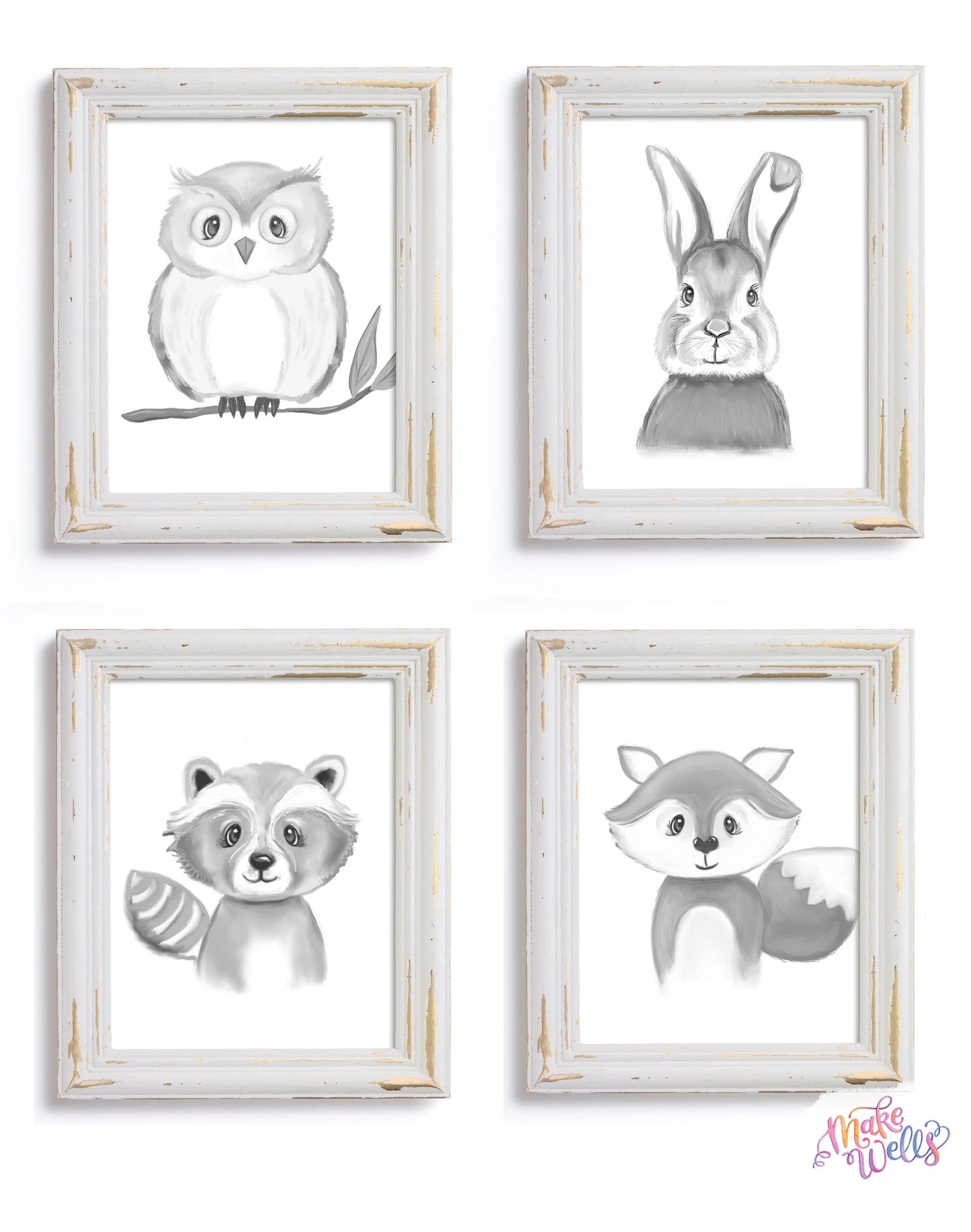 Woodland Floral Owl Print