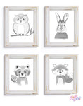 Woodland Animal Set of 4 Prints