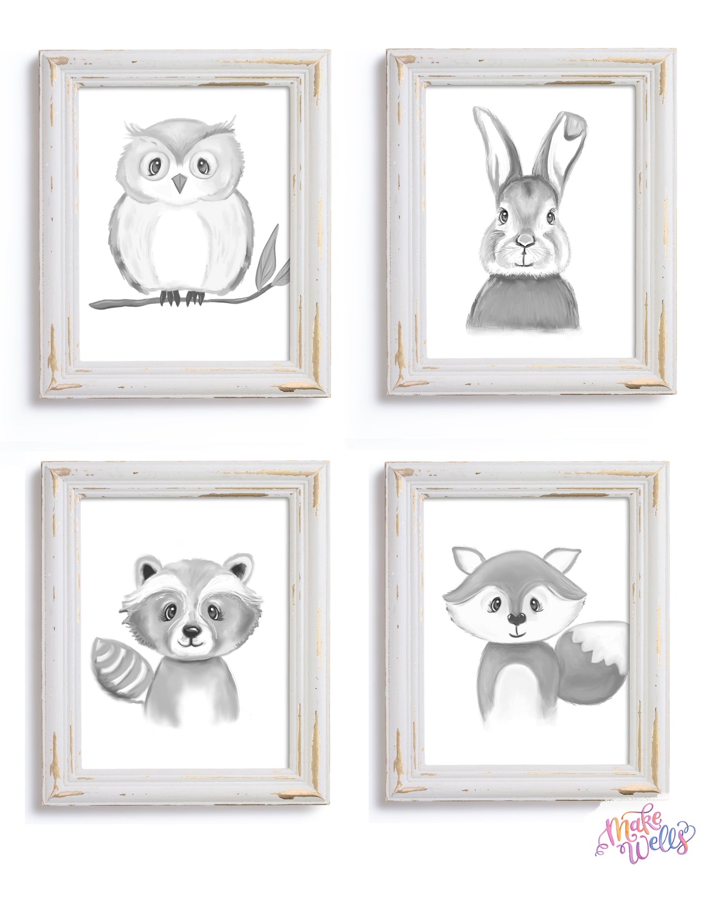 Woodland Floral Bunny - Print