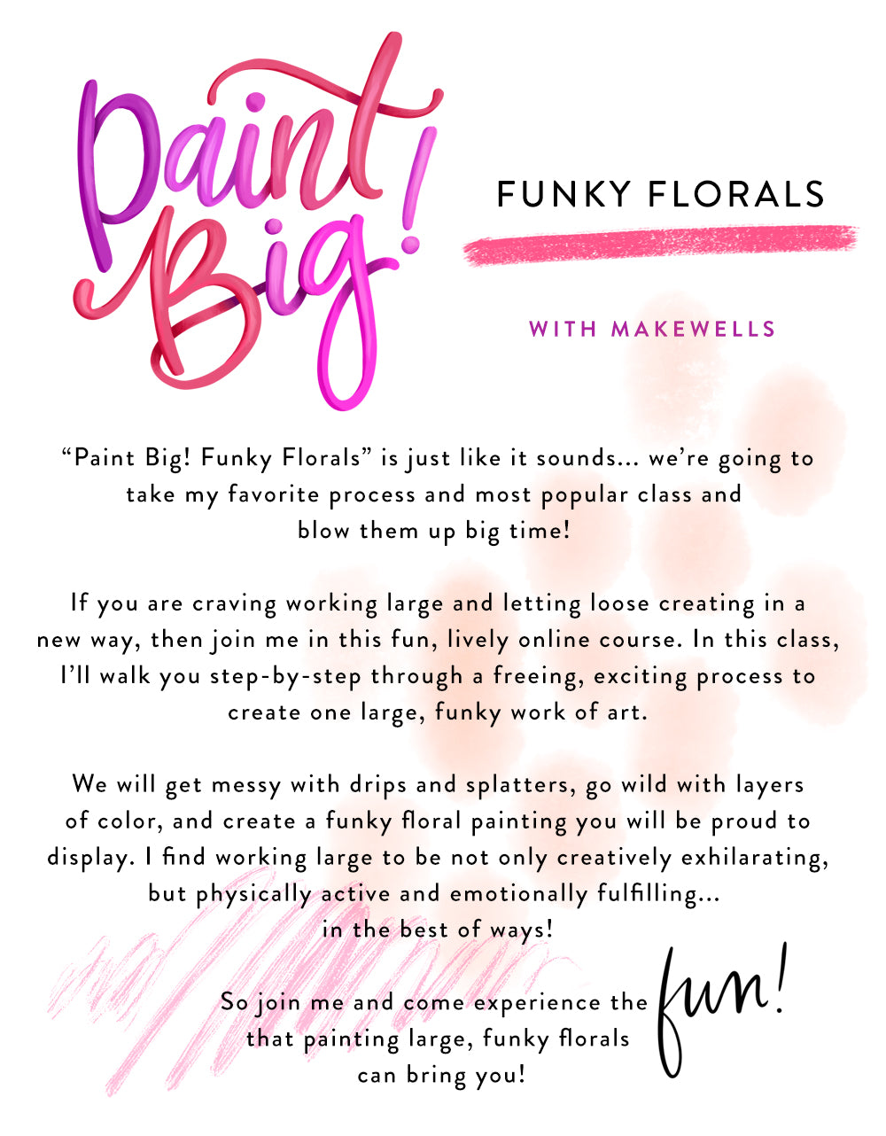 Paint Big! Funky Florals - Online Class