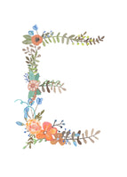 E - Floral Alphabet