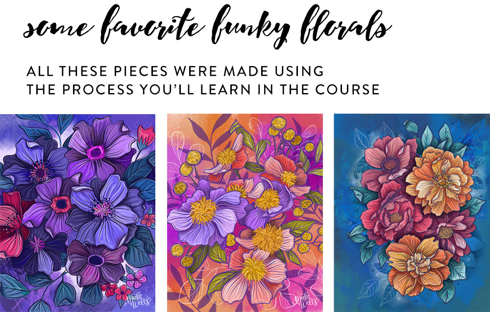 BUNDLE - Funky Florals: ProCreate Original + Patterns
