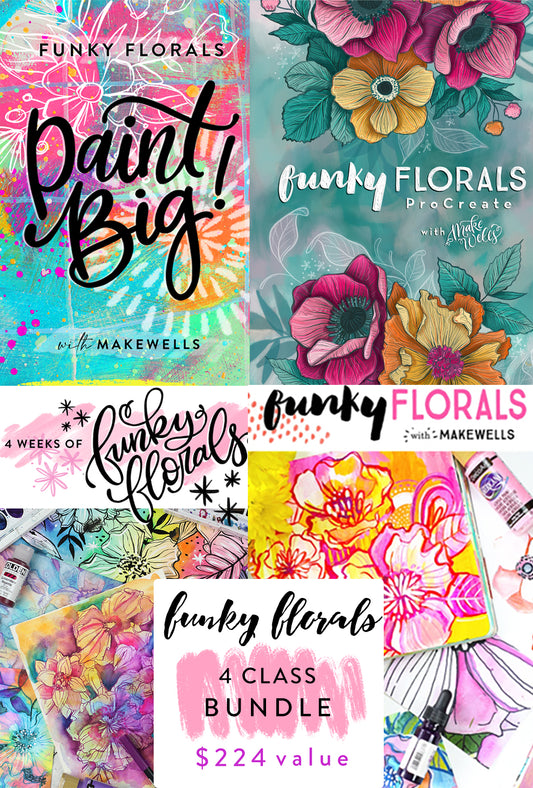 BUNDLE: 4 Funky Florals Classes!
