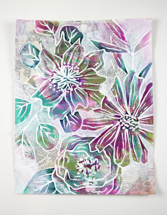 Floral Collage 1 - 11" x 14"