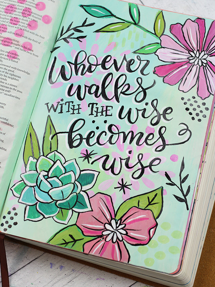 Creative Bible Journaling in Acrylics - Florals