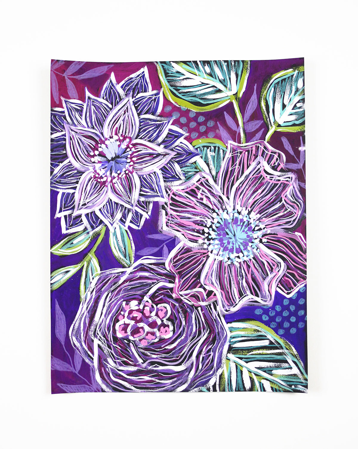 Gouache Florals - 8.5" x 11"
