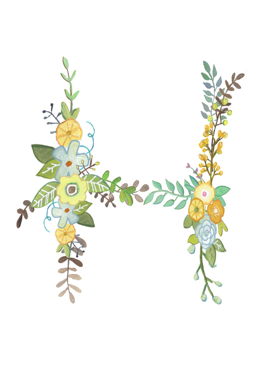 H - Floral Alphabet