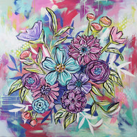 Joyful Bouquet Twelve - 36" x 36"