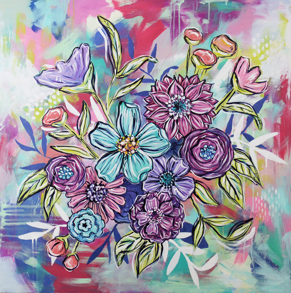 Joyful Bouquet Twelve - 36" x 36"