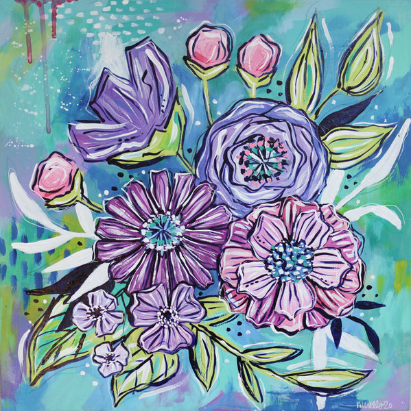 Joyful Bouquet Thirteen: 16" x 16"