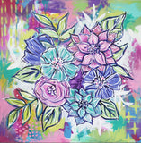 Joyful Bouquet Fourteen: 24" x 24"