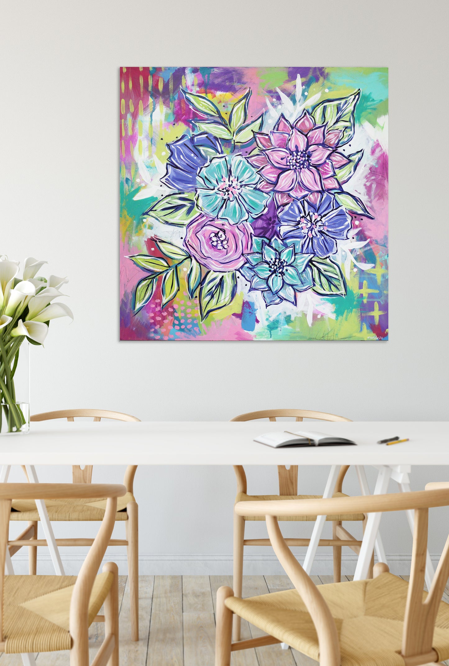 Joyful Bouquet Fourteen: 24" x 24"