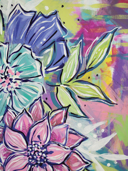 Joyful Bouquet Fourteen: 24" x 24"