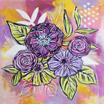 Joyful Bouquet One - 16" x 16"