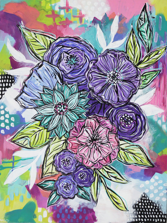 Joyful Bouquet Four - 18" x 24"