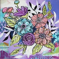 Joyful Bouquet Five - 18" x 18"