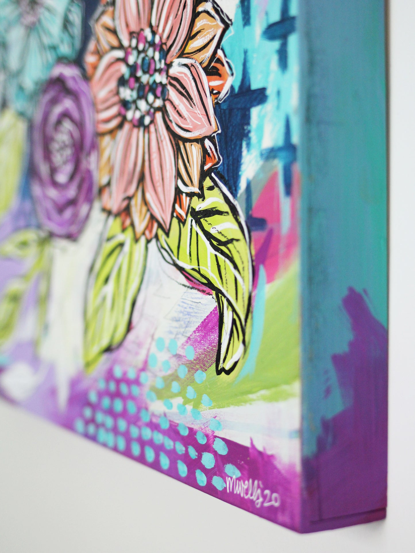 Joyful Bouquet Five - 18" x 18"