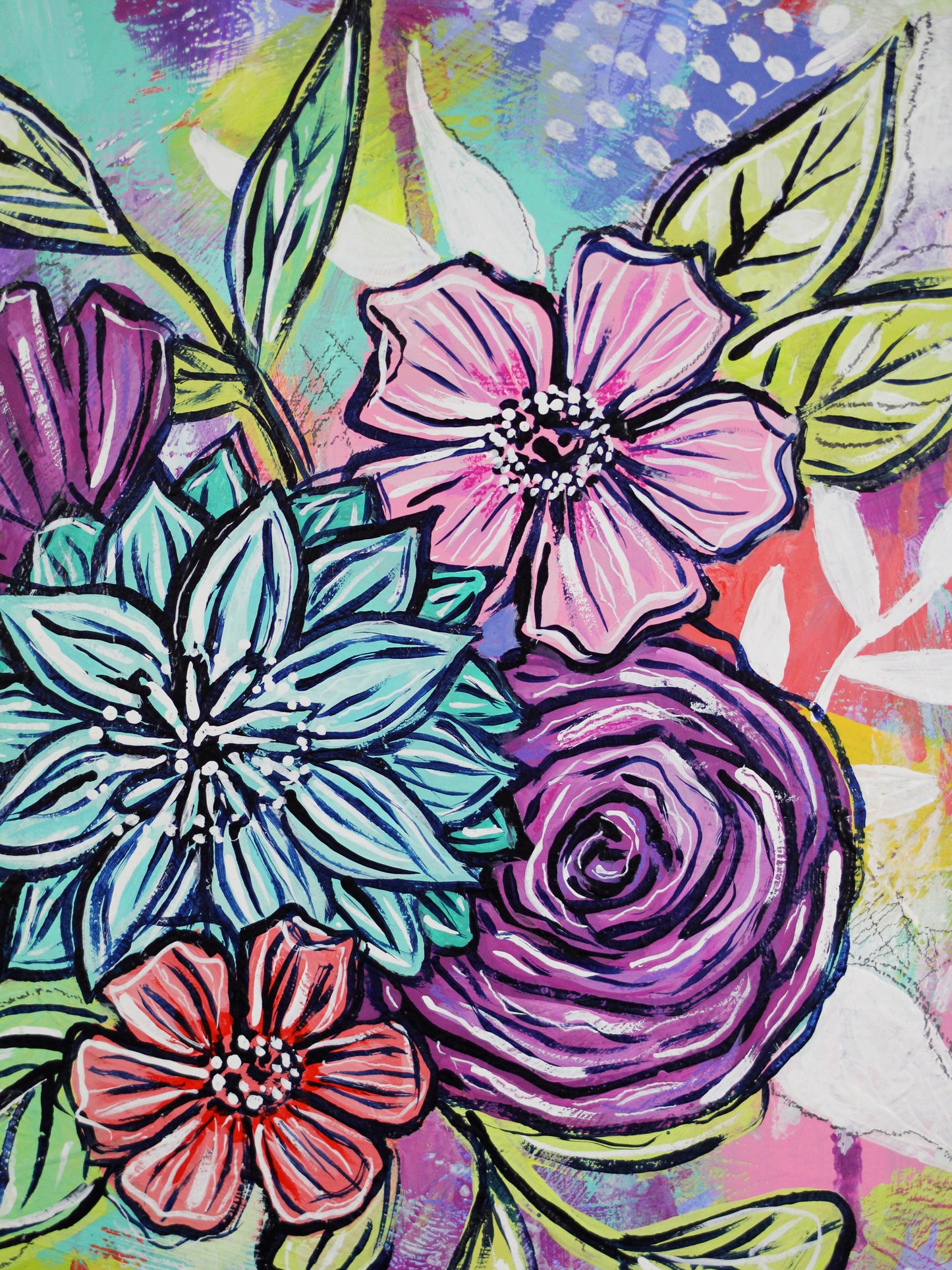 Joyful Bouquet Six - 12" x 12"