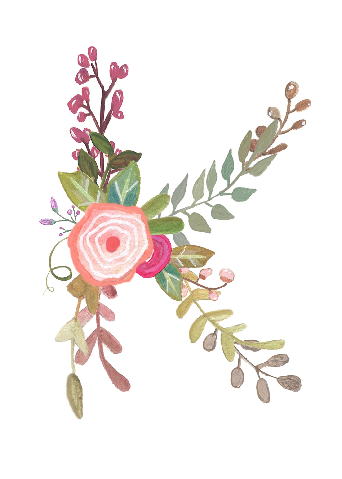 K - Floral Alphabet