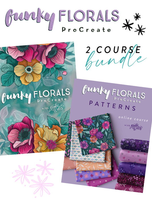 BUNDLE - Funky Florals: ProCreate Original + Patterns