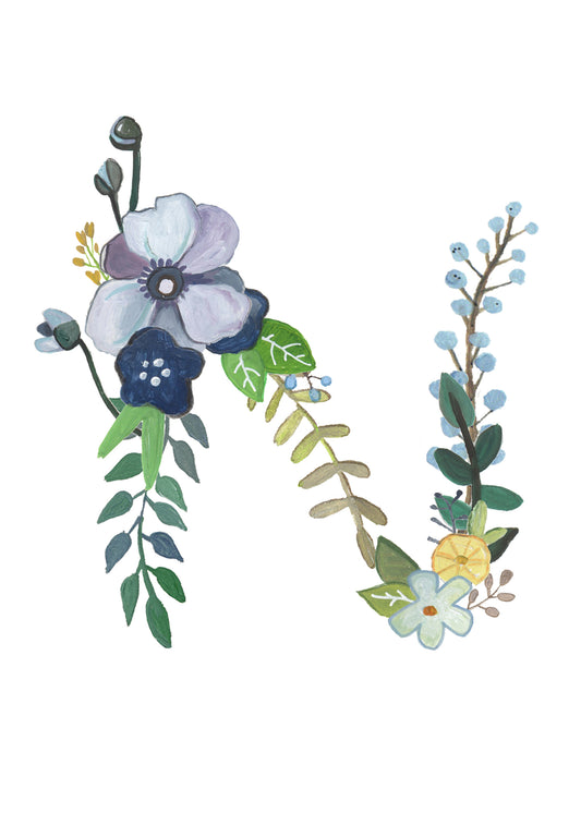 N - Floral Alphabet