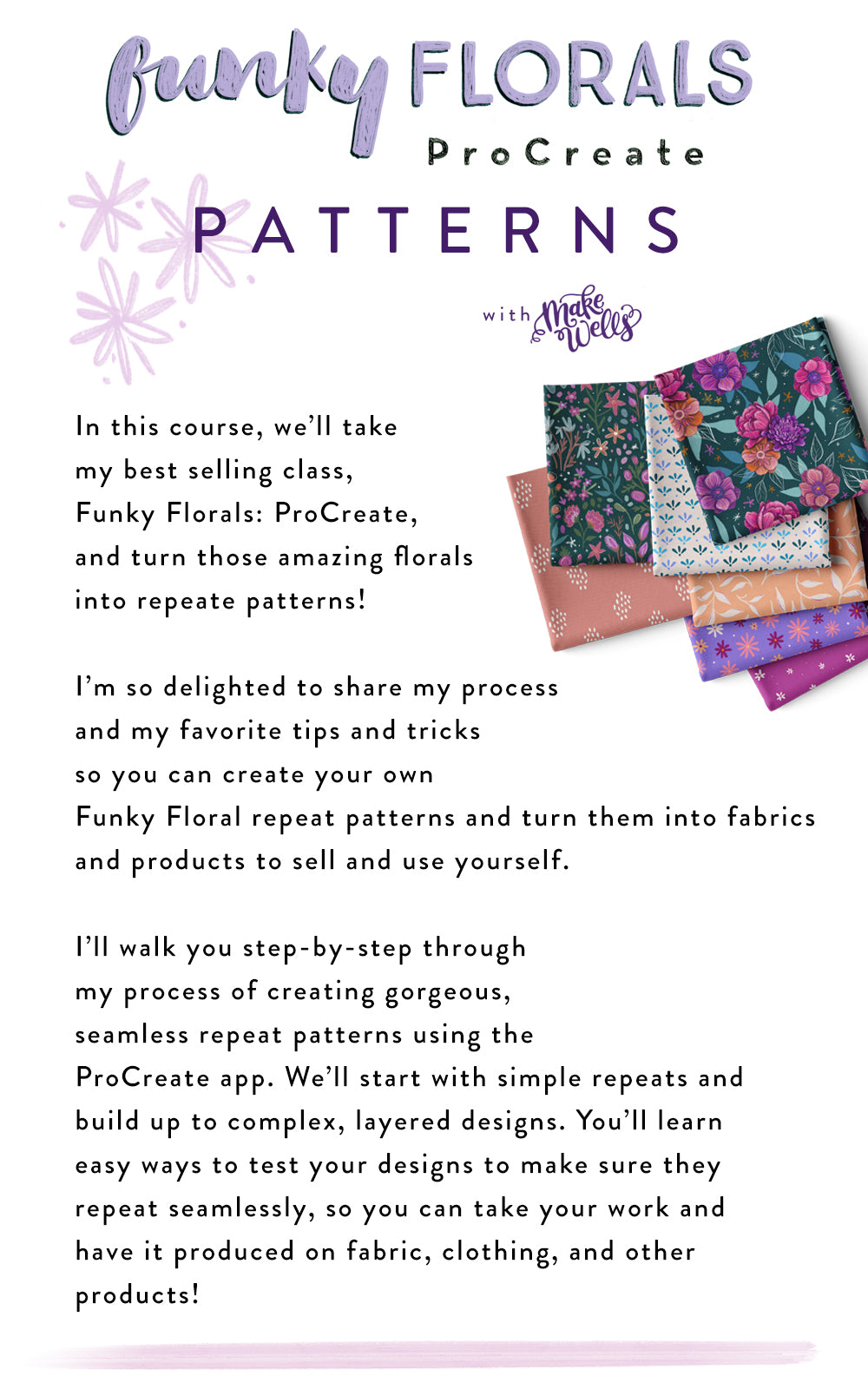 BUNDLE - Funky Florals: ProCreate Original + Patterns
