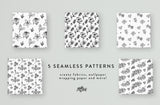 Whimsical Sketched Florals - Clipart and Patterns