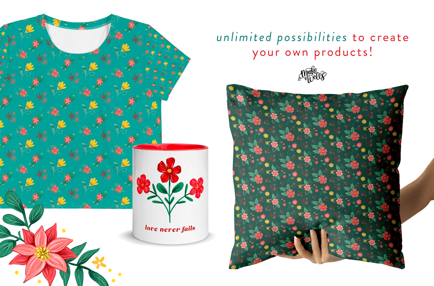 Sunny Days Florals - Clipart and Patterns