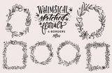Whimsical Sketched Florals - Clipart and Patterns