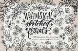 Whimsical Sketched Florals - Clipart and Patterns