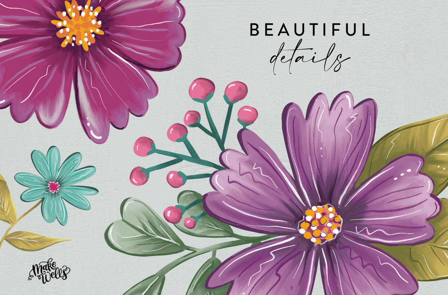 Wild Garden Florals - Clipart and Patterns