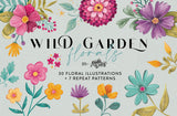Wild Garden Florals - Clipart and Patterns
