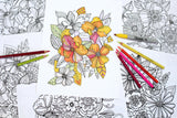 Floral Bursts Downloadable Coloring Pages