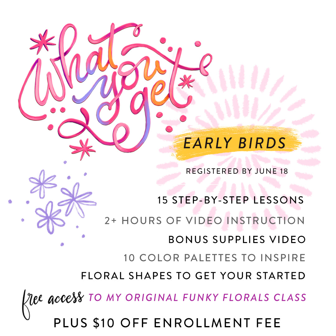 Paint Big! Funky Florals - Online Class