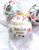 Teacher's Gift Personalized Ornament - Hand Painted Christmas