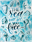 The Sea - 10" x 13" Original on Paper