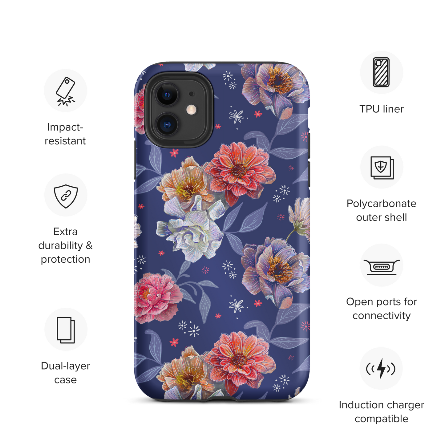 Midnight Blooms Tough Iphone Case